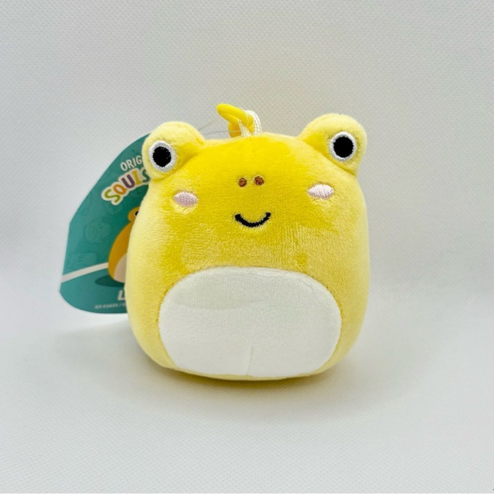 Squishmallows Leighβtheβ Frog Clip Yellow with Brown Spots 3.5β New with Tags